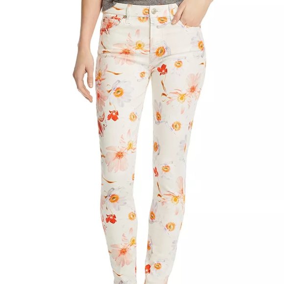 7 FOR ALL MANKIND jeans SIZE 26 HIGH RISE subtle flowers pattern - Picture 2 of 15